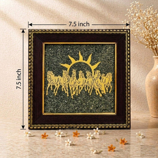 7 Horses Pyrite Frame – Attracts Wealth, Speed & Success
