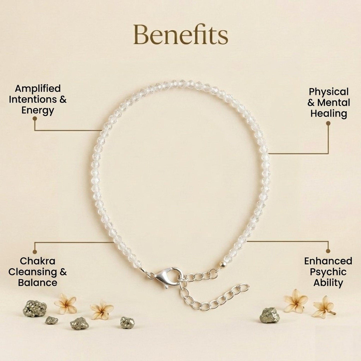 Clear Quartz Anklet – Clarity, Healing & Amplification