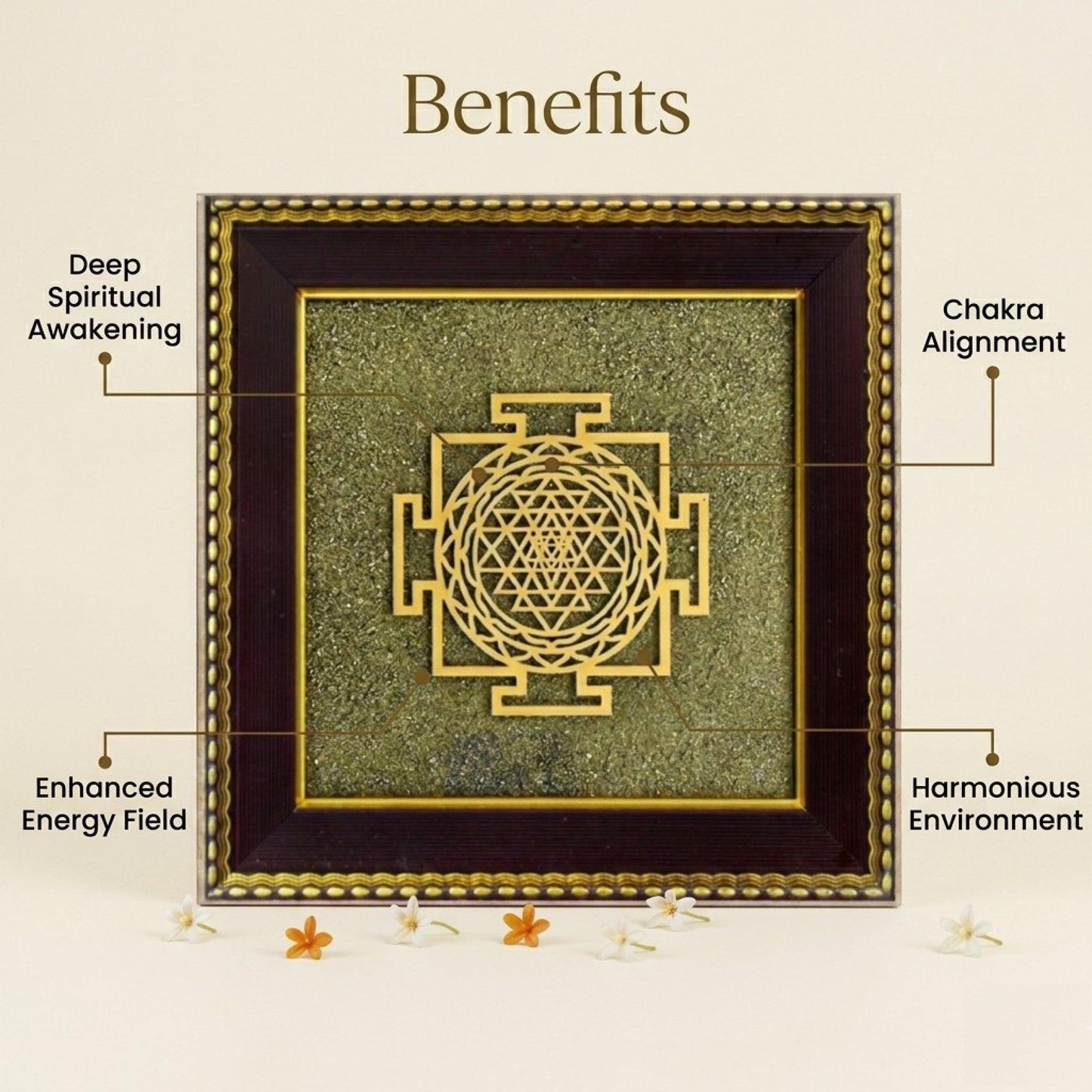 Srichakra Pyrite Frame – Sacred Geometry for Wealth & Harmony