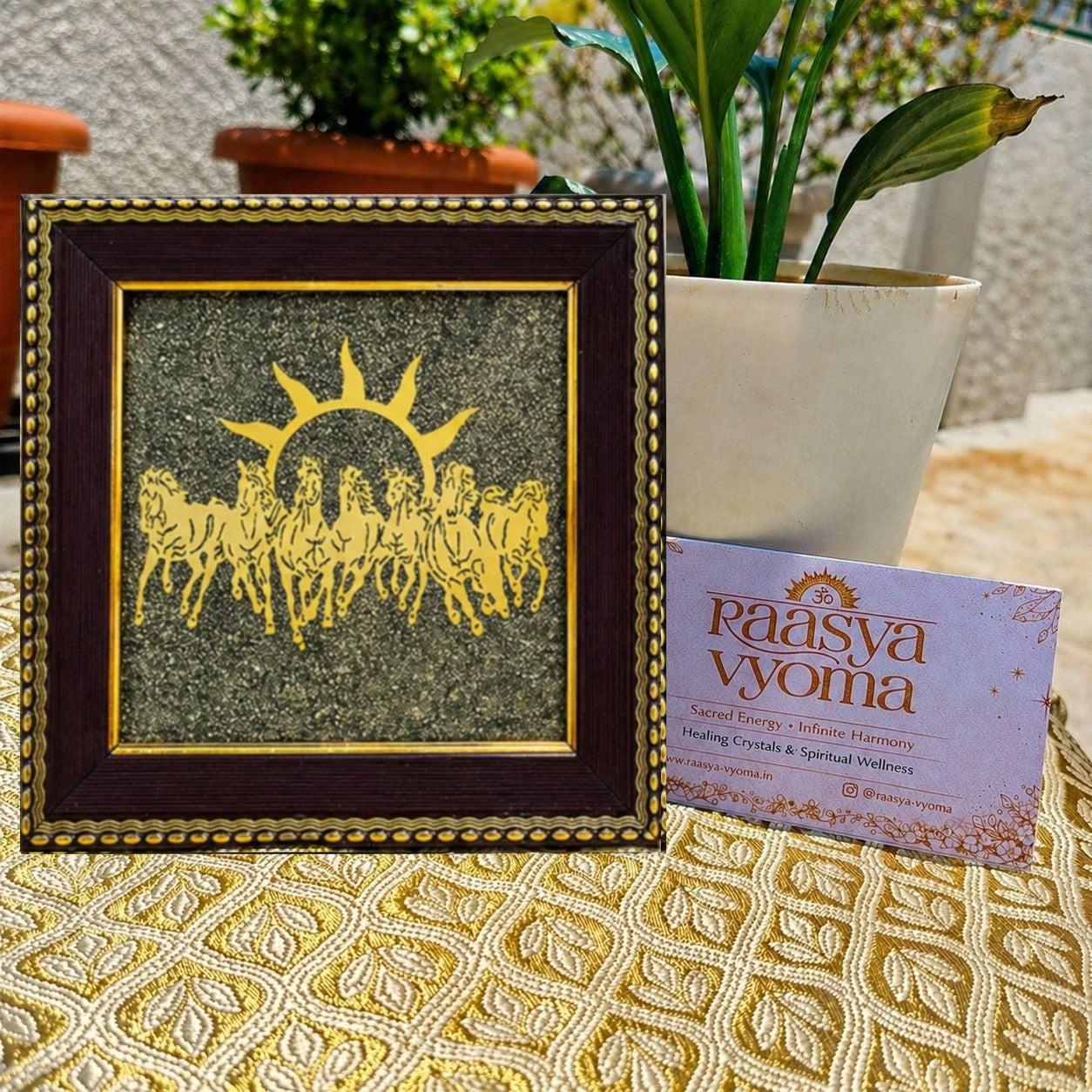 7 Horses Pyrite Frame – Attracts Wealth, Speed & Success