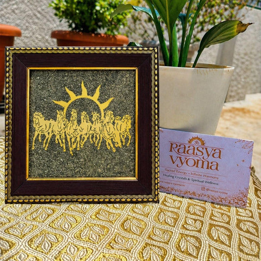7 Horses Pyrite Frame – Attracts Wealth, Speed & Success