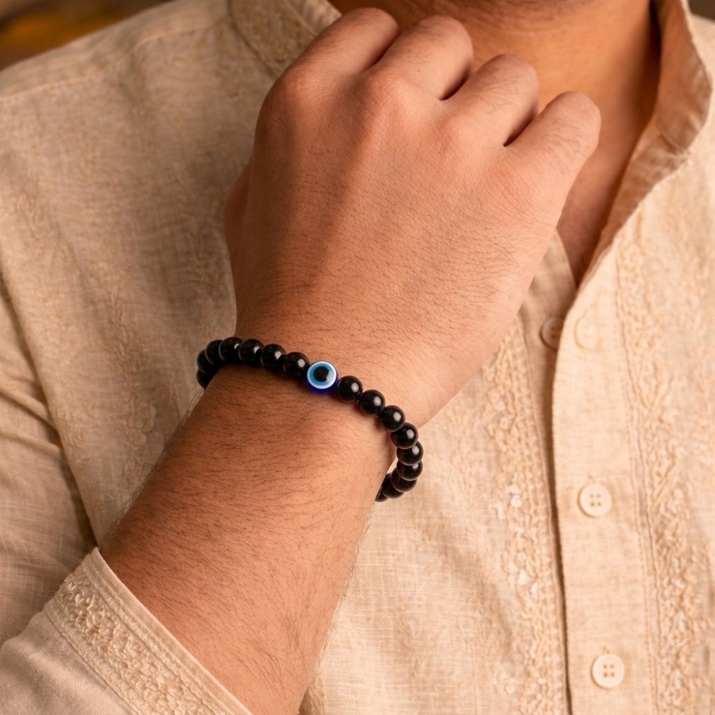 Black Obsidian Bracelet with Evil Eye – Ultimate Protection & Energy Shield