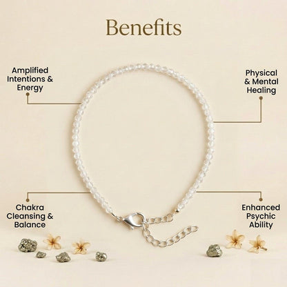 Clear Quartz Anklet – Clarity, Healing & Amplification