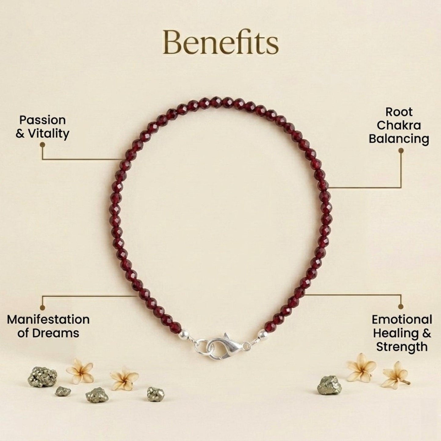 Garnet Anklet – Passion, Strength & Vitality