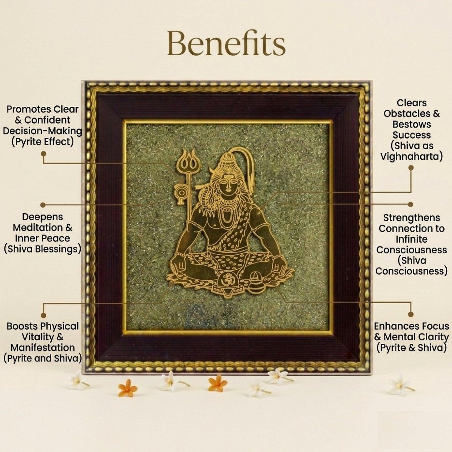 Shiva Pyrite Frame – Transformation, Protection & Inner Peace
