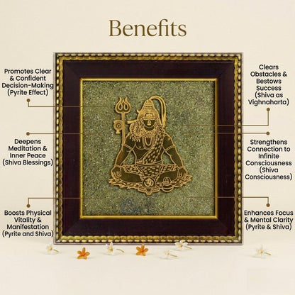 Shiva Pyrite Frame – Transformation, Protection & Inner Peace