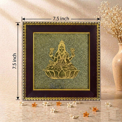 Goddess Mahalakshmi Pyrite Frame – Invokes Divine Prosperity & Abundance