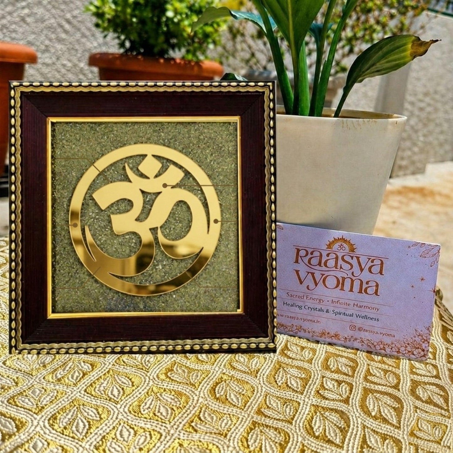 Om Pyrite Frame – Divine Vibrations, Prosperous Living