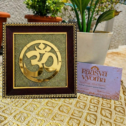 Om Pyrite Frame – Divine Vibrations, Prosperous Living