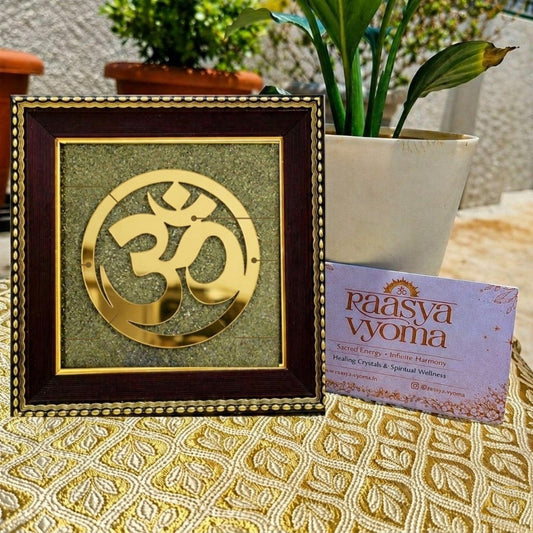Om Pyrite Frame – Divine Vibrations, Prosperous Living