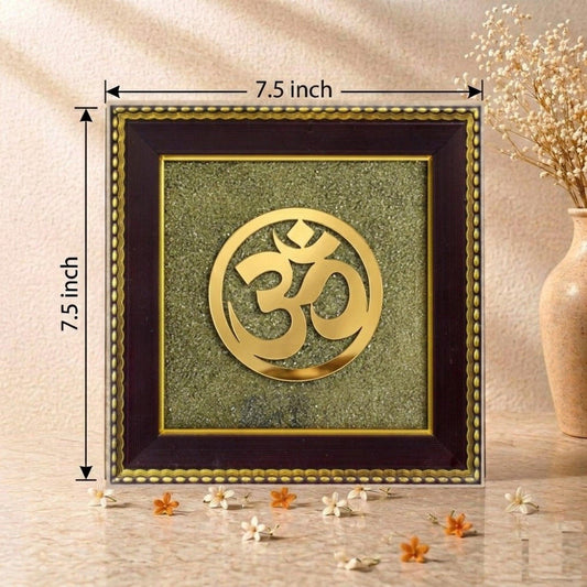Om Pyrite Frame – Divine Vibrations, Prosperous Living
