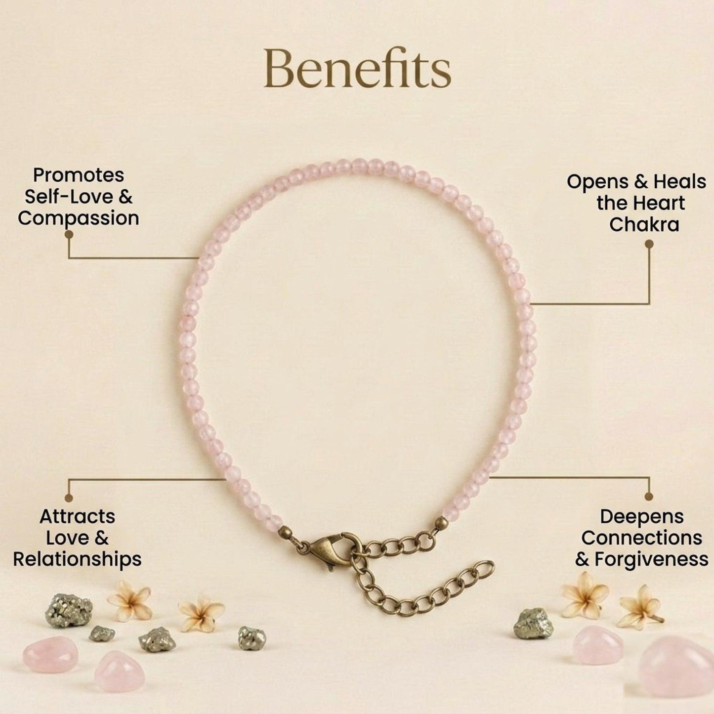 Rose Quartz Anklet – Love, Harmony & Healing