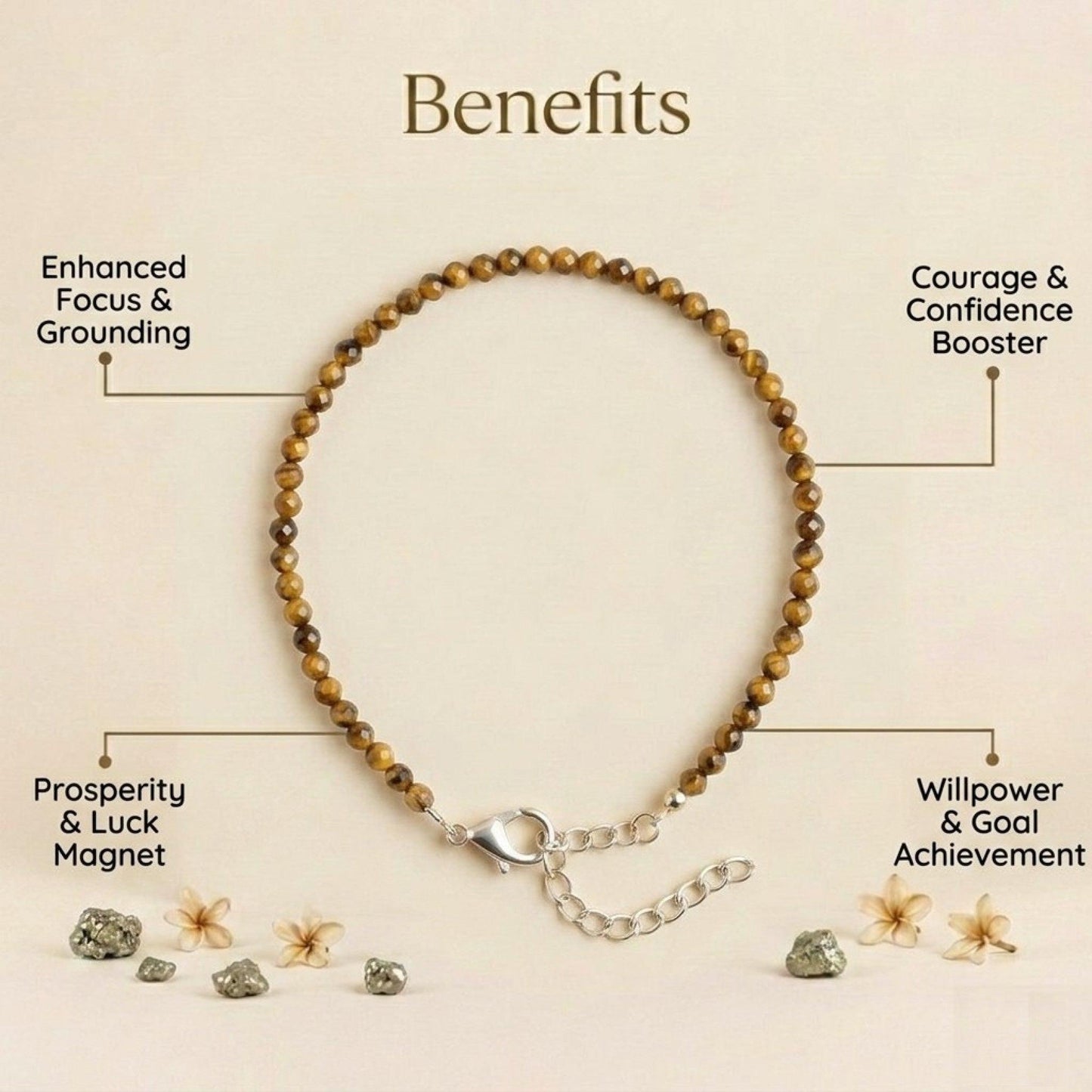 Tiger's Eye Anklet – Confidence, Courage & Protection