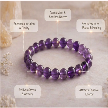 Amethyst Bracelet – Peace, Protection & Spiritual Growth