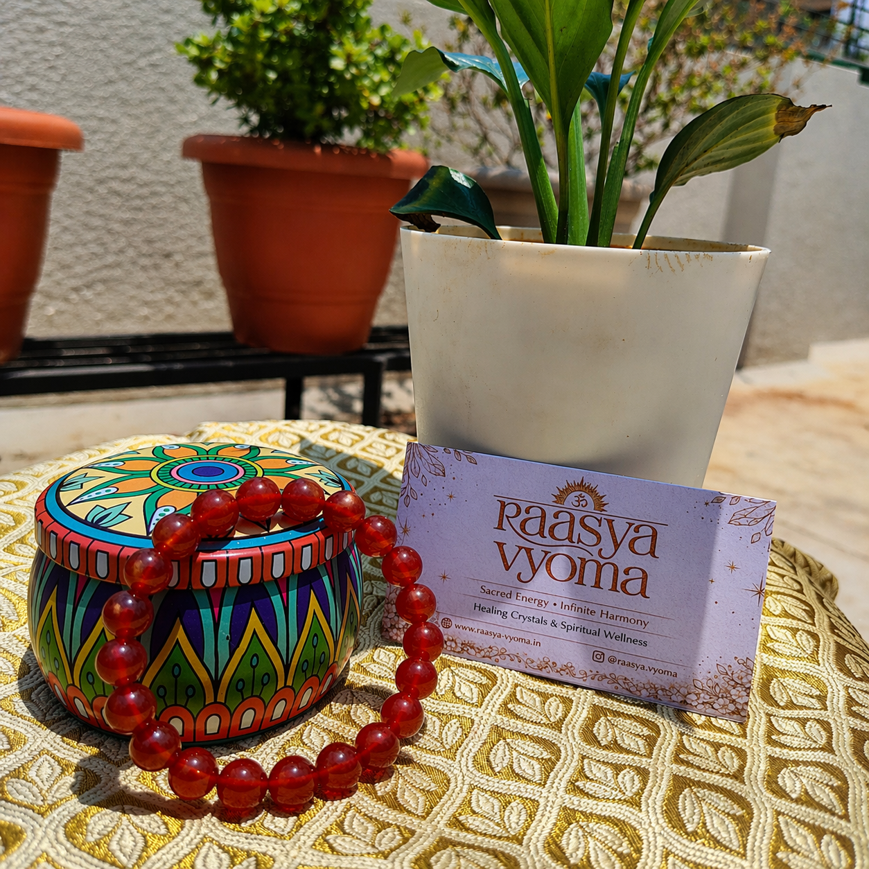 Carnelian bracelet picture in nature