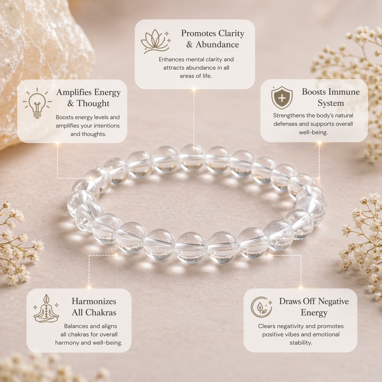 Clear Quartz Bracelet – Master Healer & Energy Amplifier