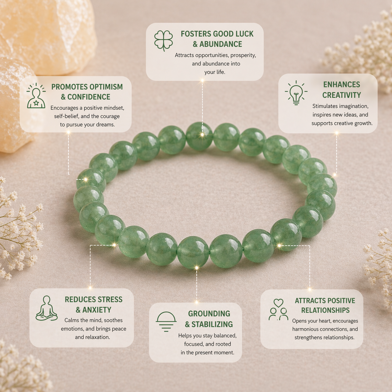 Green Aventurine Bracelet – Luck, Growth & Opportunity