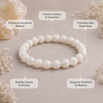 Moonstone Bracelet – Intuition, Calm & Divine Feminine Energy