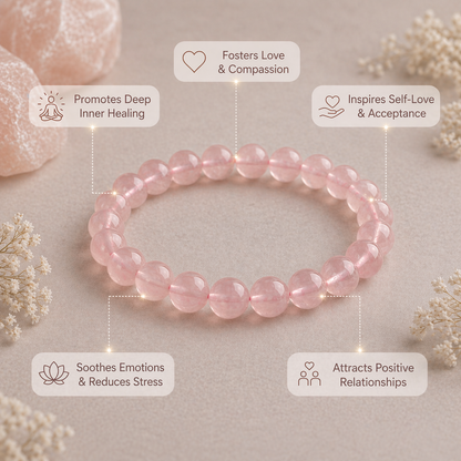 Rose quartz bracelet with benefits